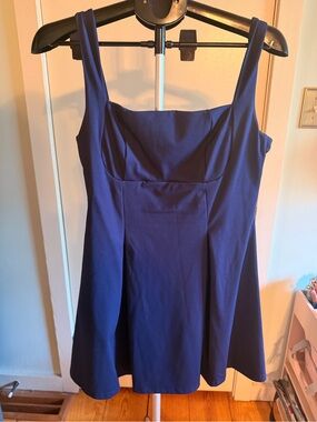 Amazon Deep Blue Square-Neck Mini Dress